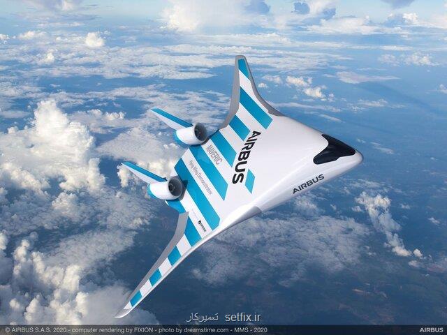 هواپیمایی با بال های ادغام شده در بدنه و پنجره های مجازی بعلاوه عكس